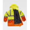 Parka acolchoada impermeável para trabalhos urbanos de Alta Visibilidade WORKTEAM C3716