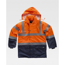 Parka com nylon escondido com zíper e pescoço conversível