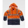 Parka com fecho de correr de nylon oculto e gola convertível de Alta Visibilidade WORKTEAM C3710