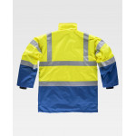 Parka impermeable con bolsillos laterales de ojal de alta visibilidad WORKTEAM C3711