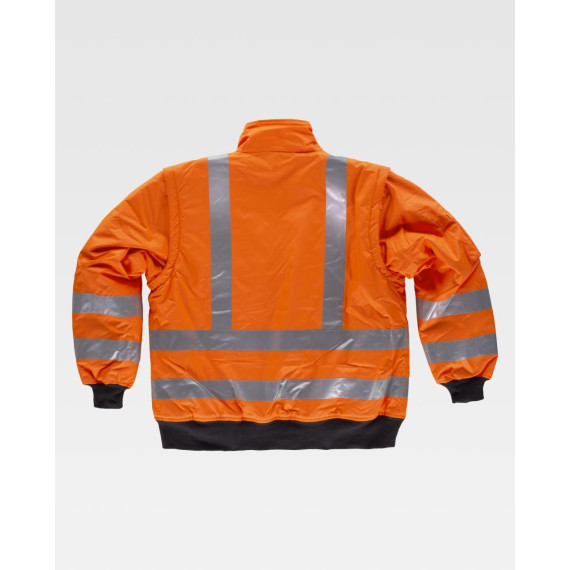 High collar pilot with reflective tapes and detachable sleeves WORKTEAM C3720