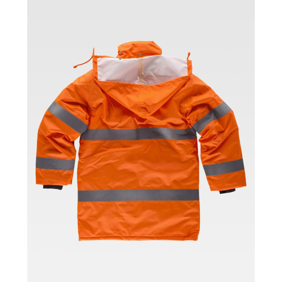 High Visibility Waterproof Fluor Parka with Detachable Hood WORKTEAM C3200
