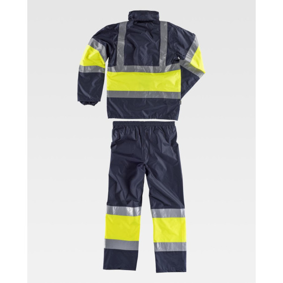 Traje chubasquero impermeable combinado de Alta Visibilidad WORKTEAM S2018
