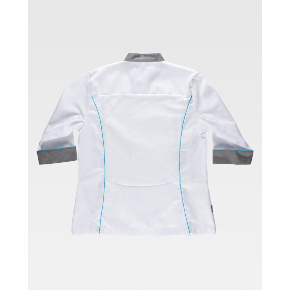 Chaquetilla entallada de mujer con cuello mao y solapa cruzada WORKTEAM B9242