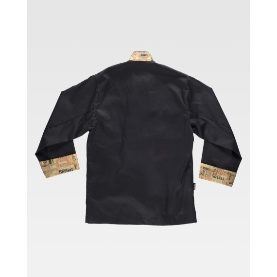Veste de cuisine unisexe combinée avec poignet et volant imprimé WORKTEAM B9203