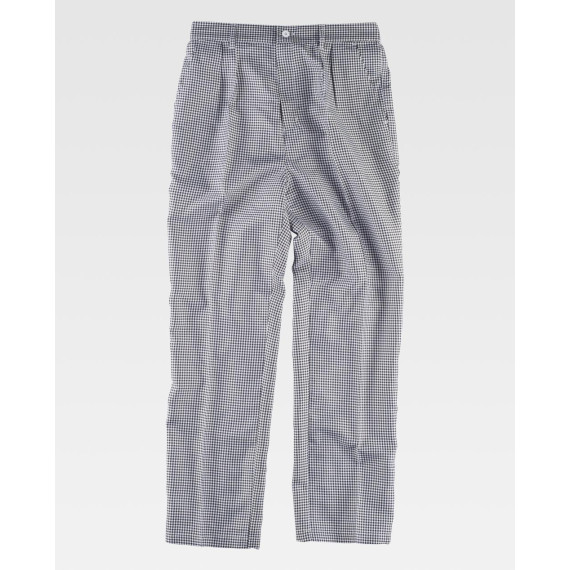 Unisex-Hose aus Hahnentrittmuster mit elastischem Bund WORKTEAM B1426