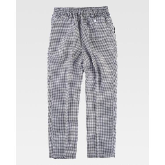 Unisex-Hose aus Hahnentrittmuster mit elastischem Bund WORKTEAM B1426