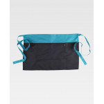 Short bicolor French apron with central pocket WORKTEAM M526 CookColors