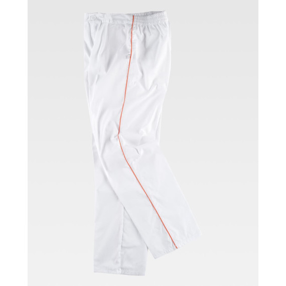Calças retas de serviços unisex com um bolso traseiro de plastão WORKTEAM B9350