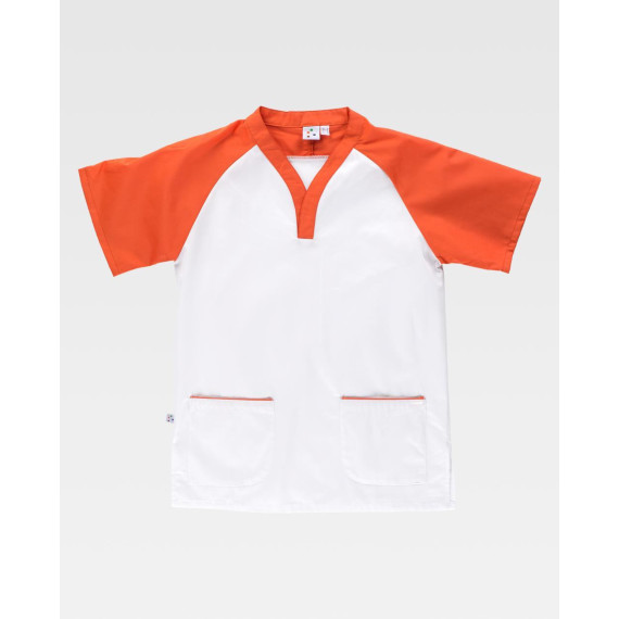 Casaco de manga raglan curta e gola cruzada WORKTEAM Serviços B9700