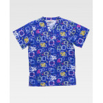 Casaca unisex de manga corta con estampado de mariposas WORKTEAM B9802