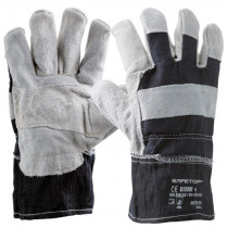 12 pares de Guantes Mixtos (Serraje/Lona) Brick-fit (Talla 9)