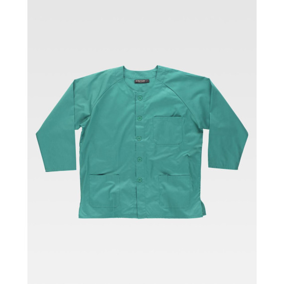 Giacca sanitaria unisex a maniche con chiusura centrale a bottoni WORKTEAM B9410