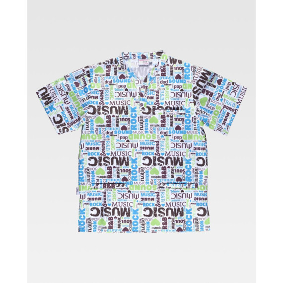 Unisex short-sleeve jacket with music print WORKTEAM Services B9810