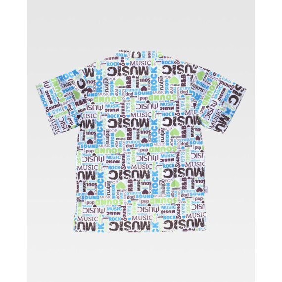 Unisex short-sleeve jacket with music print WORKTEAM Services B9810