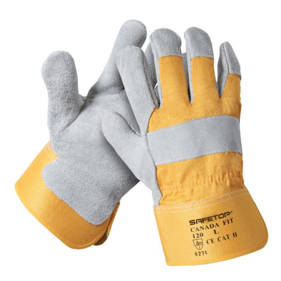12 pares de Guantes Mixtos (Serraje/Lona) Canada Fit (Talla 10)