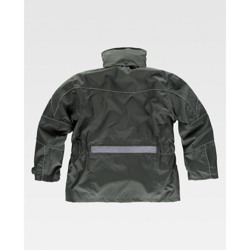 Parka with removable inner fleece lining with reflective piping WORKTEAM S1130