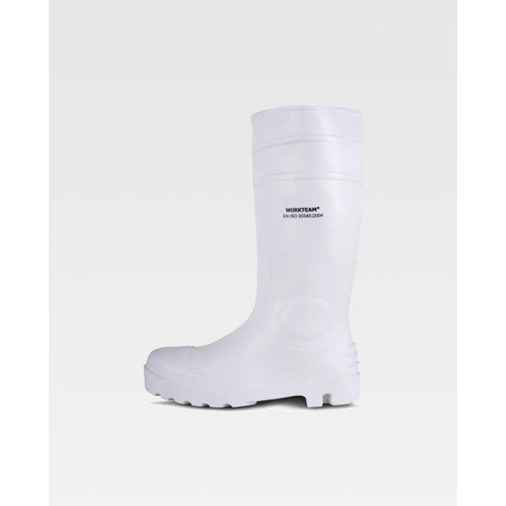 Bota pocera de proteção branca de cano alto WORKTEAM P2401