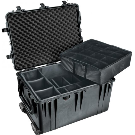 Black suitcase, with dividers 1660