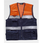 Chaleco tipo safari combinado con cintas reflectantes WORKTEAM C4010