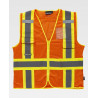 High visibility WORKTEAM vest with rear opening for harness C3623