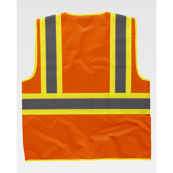 High visibility WORKTEAM vest trimmed with contrasting Fluor piping C3620