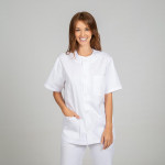Blusa sanitaria clásica color blanco GARY'S unisex Abotonada