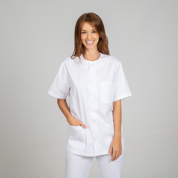 Classical Health Blouse Bianco Gary's Unisex abbottonato