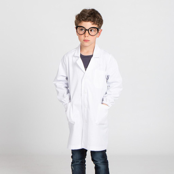 Kinderlaborjacke aus weißem Twill GARY'S Roxana