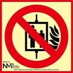 PVC Sign 210x210mm Do not use Elevator in case Fire 0.7 mm - RD00A116