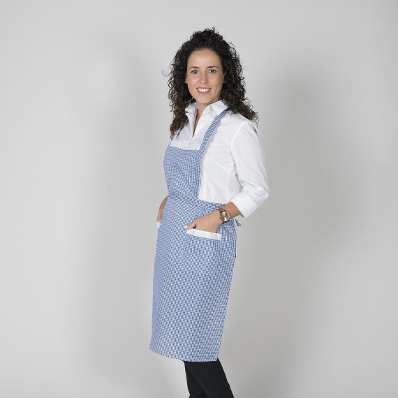Apron Vichy with Peto and two pockets Gary's