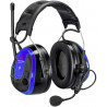 MRX21A3WS6 PELTOR Blue fones de ouvido anti-ruído, faixa de cabeça, aplicativo móvel e Bluetooth MultiPoint 3M
