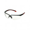 Gafas de seguridad con patillas rojas y grises anti-arañazos de lente incolora Solus 3M