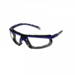 F Gafa Sicurezza 3M Solus 2000, montaggio grigio / blu-verde, scotchgard anti-fogging (K & N), S2001SGAF-BGR-F-EU (20 UNDS)