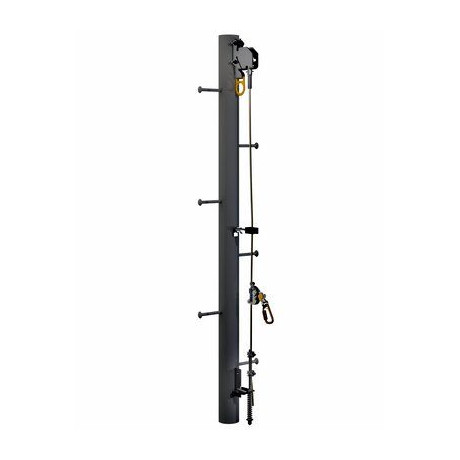 Soporte de sistema de seguridad vertical de cable para poste mono, 4 usuarios, acero inoxidable 3M DBI-SALA Lad-Saf 6116638