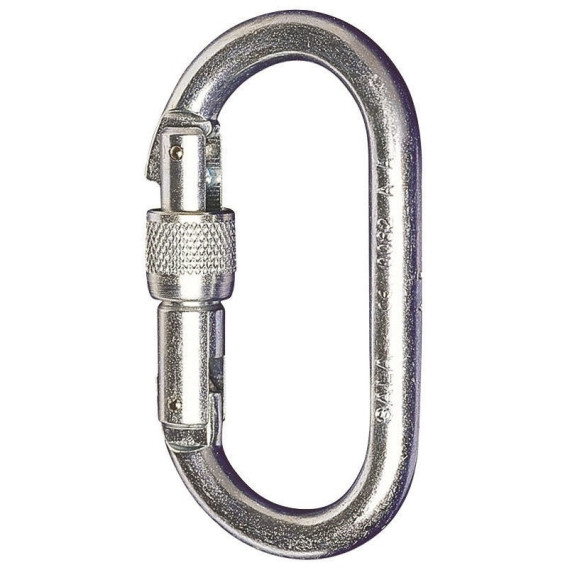 Mosquetón de acero con entrada atornillada, abertura 17 mm, resistencia de 25 kN KJ5105S