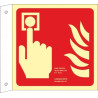 SEKURECO luminescent alarm button flag extinguishing sign (pictogram only)