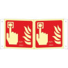 SEKURECO panoramic extinguishing alarm button sign without luminescent text