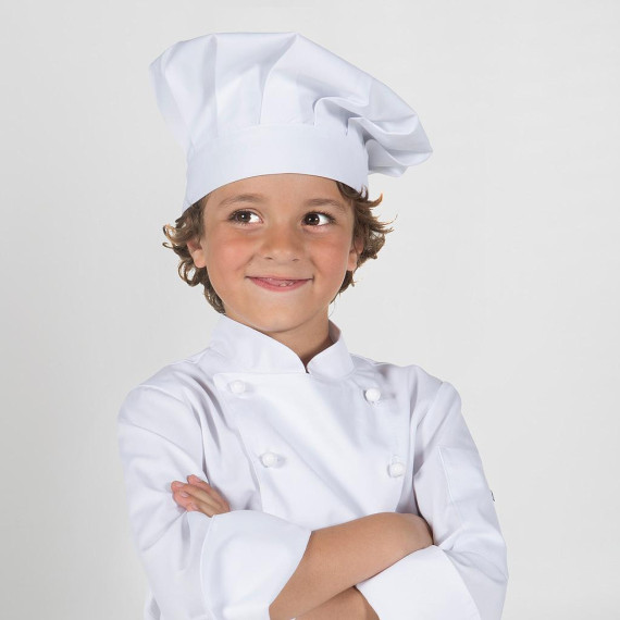 Children's Chef Hat in Sarga Polyester Gary's White