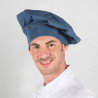 Gorro de grande chef em denim lavado GARY'S com velcro ajustável