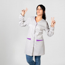 Bata de mujer manga larga en plana antibacteriano GARY'S Marisa