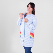 Bata de mujer manga larga con cierre de cremallera GARY'S en bambula antibacteriano