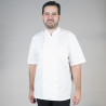 Jaqueta de chef de sarja branca GARY'S costurada com botão Skrc-ro