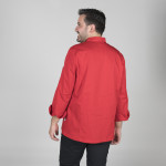 Herrenkochjacke mit langen Ärmeln und Knopfverschluss in passender Farbe von GARY'S