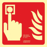 Luminescent alarm button (no text) Luminescent (no CTE)