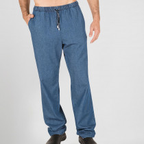 Pantalón regular fit en tejano lavado con cintura ajustada GARY'S