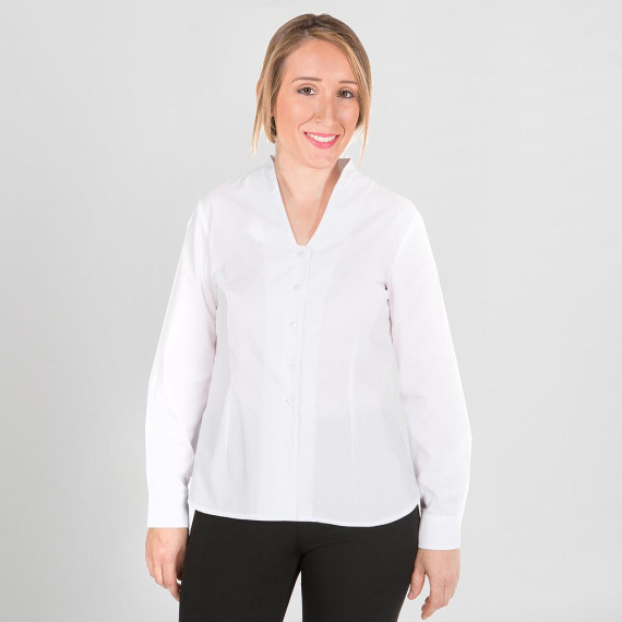 Long-sleeved Woman Shirt with Gary's Chimney Neck