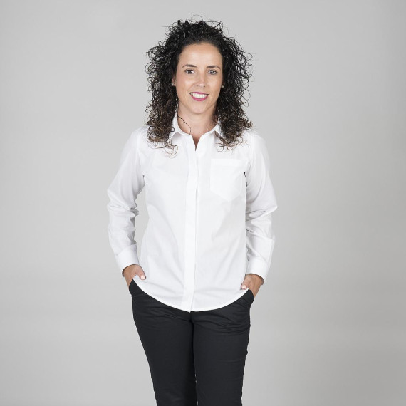 Camisa clásica para mujer con tapete para ocultar los botones GARY'S