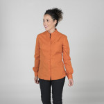 Chemise femme à manches longues avec cou mao et poignets brûlés Gary