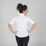 Chemise femme en manches courtes avec cou mao avec poche sur la poitrine gauche Gary